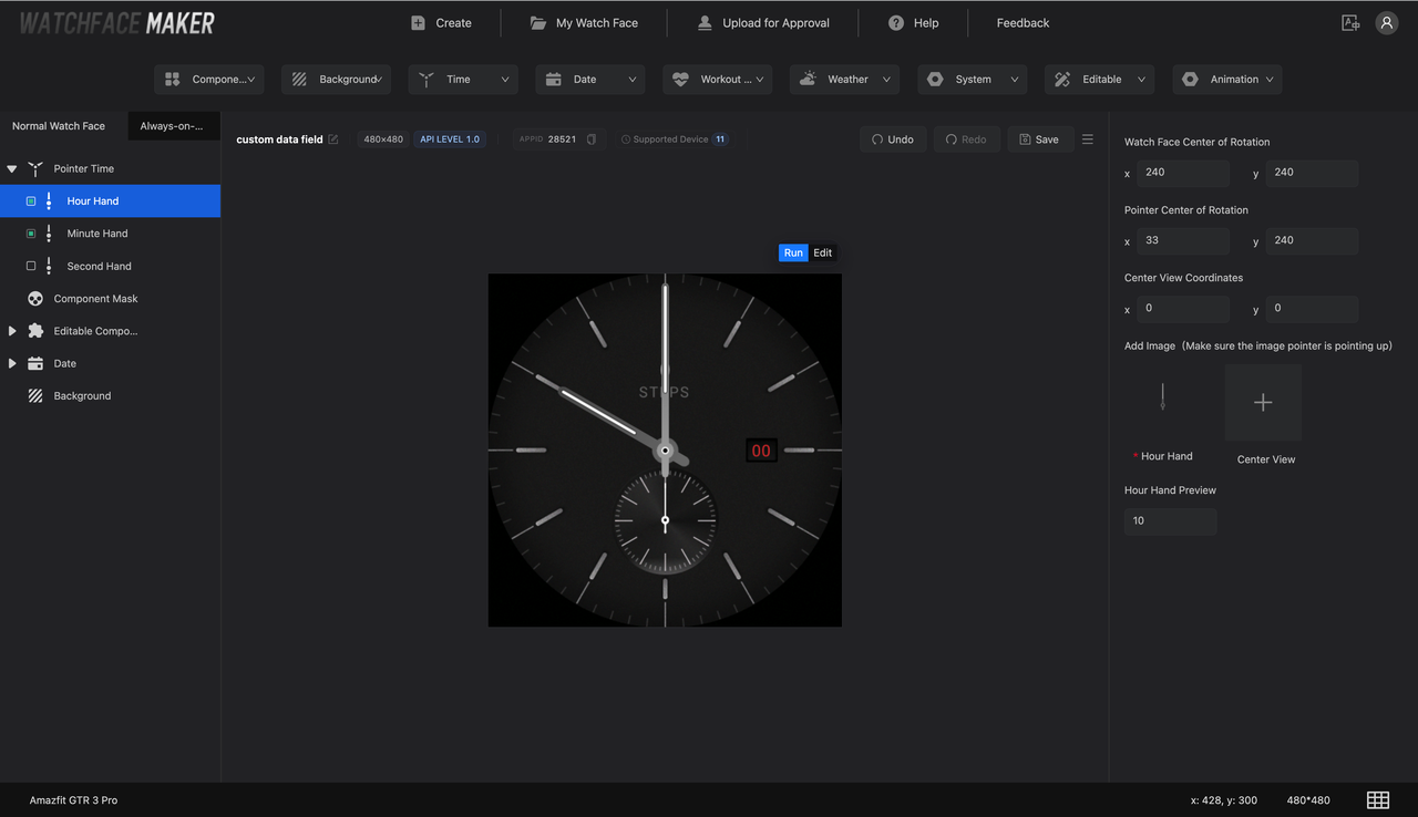 Configure the pointer clock
