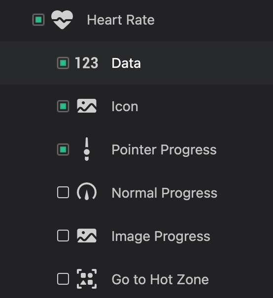 Select switchable data fields