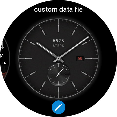 Editable watch face displaying steps